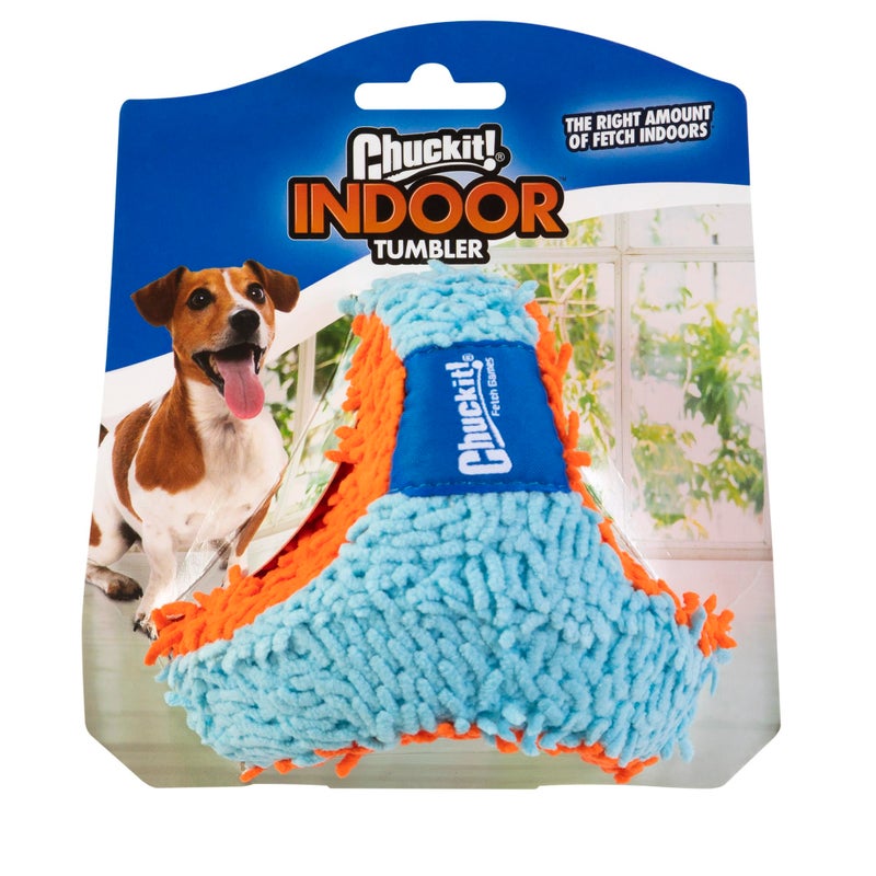 Chuckit! Indoor Fetch Tumbler Toy for Dogs - Interactive Dog Toys for Boredom, 4.5 Inch, Orange and Blue - Image 1